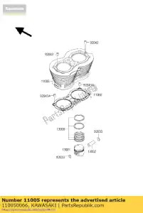 Kawasaki 110050066 silnik cylindrowy - Dół