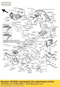 kawasaki 391560154 pad,lwr cowling,lh zx1400a6f - Bottom side