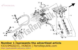 slang comp., rr. Rem van Honda, met onderdeel nummer 43310MGSD31, bestel je hier online: