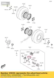 Here you can order the holder-comp-caliper,rr kvf300c from Kawasaki, with part number 43044Y002: