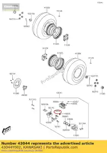 kawasaki 43044Y002 holder-comp-caliper,rr kvf300c - Bottom side