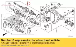 Ici, vous pouvez commander le jeu d'arbres, l. Rr. Conduire auprès de Honda , avec le numéro de pièce 42350HN8003: