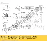 858131, Piaggio Group, helmet compartm. light wiring aprilia  mana na zd4rc000, zd4rca00, zd4rc001, zd4rcc00 zd4rcb00, zd4rcc01, zd4rce00 850 2007 2008 2009 2010 2011 2016, New