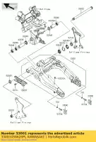 33001058626M, Kawasaki, Arm-comp-swing, bijv. grijs er650f kawasaki er-6f er-6n 650 2012, Nieuw