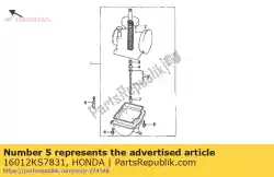 Aquí puede pedir chorro de aguja de Honda , con el número de pieza 16012KS7831:
