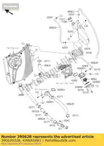 kawasaki 390620328 tubo di raffreddamento, con attacco pompa zx100 - Il fondo