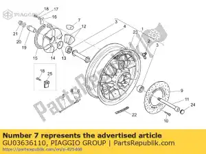 Piaggio Group GU03636110 tope de goma del cubo de transmisión - Lado inferior