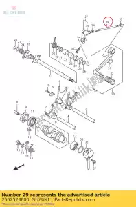 suzuki 2552524F00 stang, versnellingspook - Onderkant