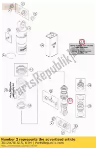 ktm 36120781S15 monoshock low.part cpl.sx mini - Onderkant