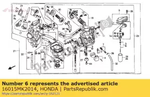 Honda 16015MK2014 conjunto de cámara, flotador - Lado inferior