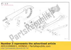 Ici, vous pouvez commander le joint, chaîne d'entraînement (daido auprès de Honda , avec le numéro de pièce 40531098003: