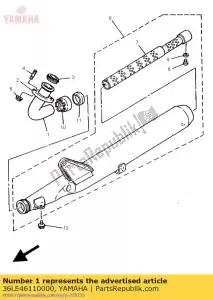 yamaha 36LE46110000 conjunto de tubo de escape - Lado inferior