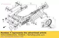 43431KEB620ZA, Honda, Arm, rr. fermo freno * nh1 * (nh1 nero) honda ca cmx vt 125 250 1997 1998 1999 2001 2003, Nuovo