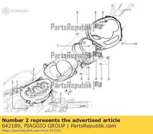 Piaggio Group 642180 instrumentenpaneel glas - Onderkant