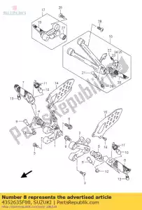 suzuki 4352635F00 barra, pé frontal - Lado inferior