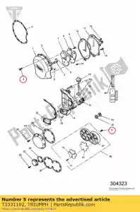 triumph T3331102 bout, hhf, m6 x 25, s / s - Onderkant