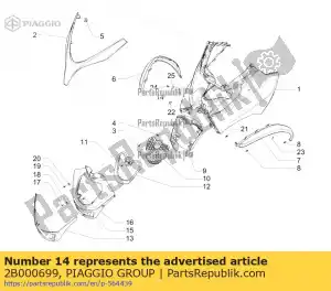 Piaggio Group 2B000699 abrazadera de soporte - Lado inferior