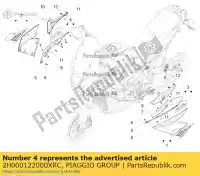 2H000122000XRC, Piaggio Group, Closure red trim aprilia  caponord zd4vk000, zd4vka, zd4vk001, zd4vka01 1200 2013 2014 2015 2016, New