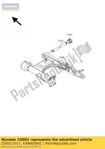 Kawasaki 330011617 braço-comp-swing - Lado inferior