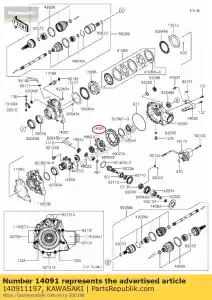 kawasaki 140911197 coperchio, smusso, rh kvf650-a1 - Il fondo