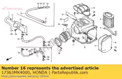 Tutaj możesz zamówić rura, filtr powietrza od Honda , z numerem części 17363MK4000: