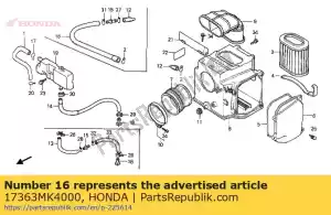 Honda 17363MK4000 rura, filtr powietrza - Dół