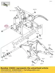 Here you can order the shaft-swing arm from Kawasaki, with part number 330320018: