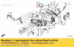 Here you can order the reg rect assy from Honda, with part number 31600MKND51: