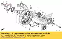 42704MERD00, Honda, peso, equilibrio (10 g) honda  cb cbf cbr fes gl nc nsa nss nt sh vt vtr 125 150 250 300 500 600 700 750 1000 1300 1800 2004 2005 2006 2007 2008 2009 2010 2011 2012 2013 2017 2018 2019 2020, Nuevo