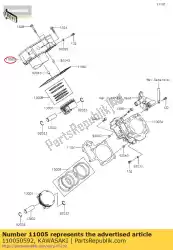 Ici, vous pouvez commander le moteur-cylindre, fr kvf750lcs auprès de Kawasaki , avec le numéro de pièce 110050592: