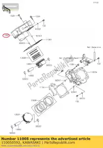 kawasaki 110050592 moteur-cylindre, fr kvf750lcs - La partie au fond