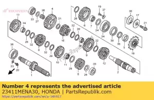 Honda 23411MENA30 engrenagem, contraeixo baixo (2 - Lado inferior