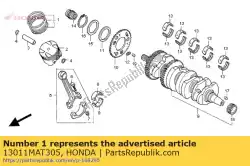 Aqui você pode pedir o conjunto de anéis, pistão (padrão) em Honda , com o número da peça 13011MAT305: