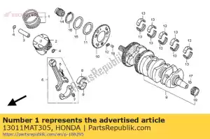 Honda 13011MAT305 conjunto de anéis, pistão (padrão) - Lado inferior