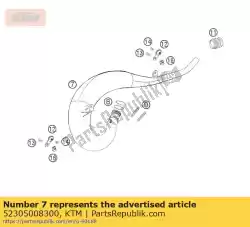 Ici, vous pouvez commander le tuyau d'échappement cpl. Nickel 06 auprès de KTM , avec le numéro de pièce 52305008300: