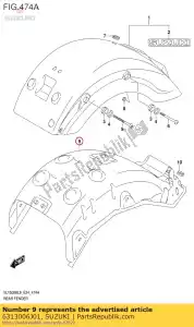 Suzuki 6313006J01 reinf comp,rear - Bottom side