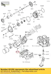 Kawasaki 921501019 bolt - Bottom side