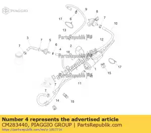 Piaggio Group CM283440 tubo - Lado inferior