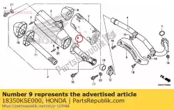 Here you can order the muffler comp., fr. From Honda, with part number 18350KSE000: