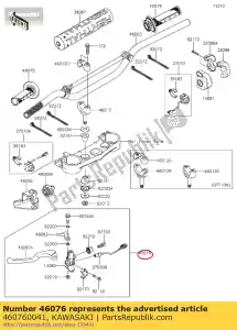 kawasaki 460760041 empuñadura de palanca, embrague y s klx45 - Lado inferior