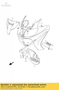 suzuki 4811110G00YPA shield,leg fron - Bottom side