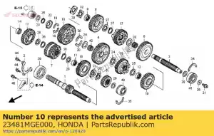 Honda 23481MGE000 gear, countershaft fourth - Bottom side