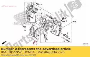 Honda 06455KSS952 conjunto de almofadas, fr. - Lado inferior