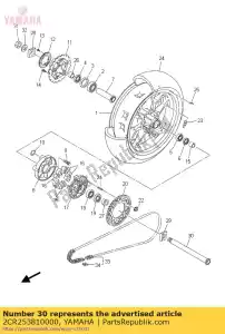 yamaha 2CR253810000 eje, rueda - Lado inferior