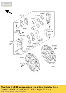 Kawasaki 4108014085C dysk, fr, szary + srebrny - Dół