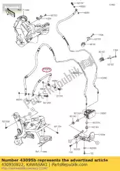 Aquí puede pedir freno de manguera, 525 mm kle650fff de Kawasaki , con el número de pieza 430950822: