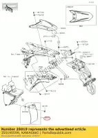 350190599, Kawasaki, patta, parafango rr, fr kawasaki d tracker 150 klx150bf , Nuovo