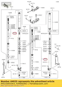 Kawasaki 440230055KX tenedor de cilindro, plata - Lado inferior