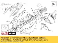 AP8184573, Piaggio Group, rechts achterpaneel. zilver aprilia  pegaso pegaso strada trail 650 660 2005 2006 2007 2008 2009, Nieuw