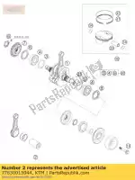 77630015044, KTM, set di riparazione biella ktm sx xc 505 2007 2008 2009 2010 2012, Nuovo